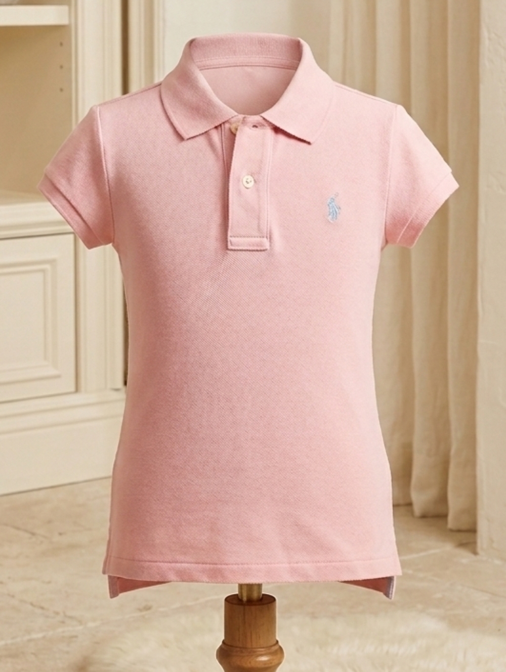 Perfect Peach Polo – Girls Ralph Lauren Short Sleeve Classic Top Sz M